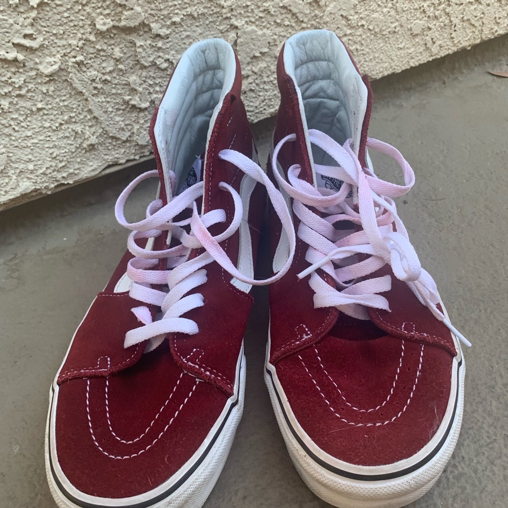 Red Vans size 9
